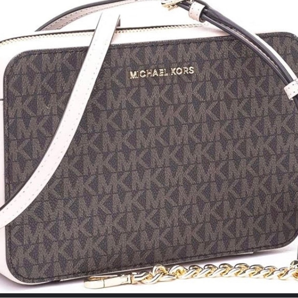 Michael Kors Jet Set Shoulder leather bag Brown and pink new